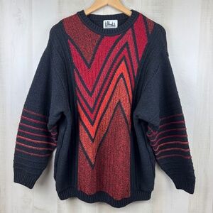 Vintage Breiter Munchen Coogi Style Sweater Virgin Wool Blend Abstract Italy 2XL